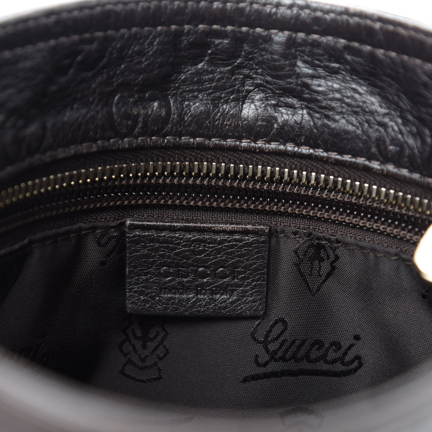 Guccissima Small Flat Messenger Bag Dark Brown