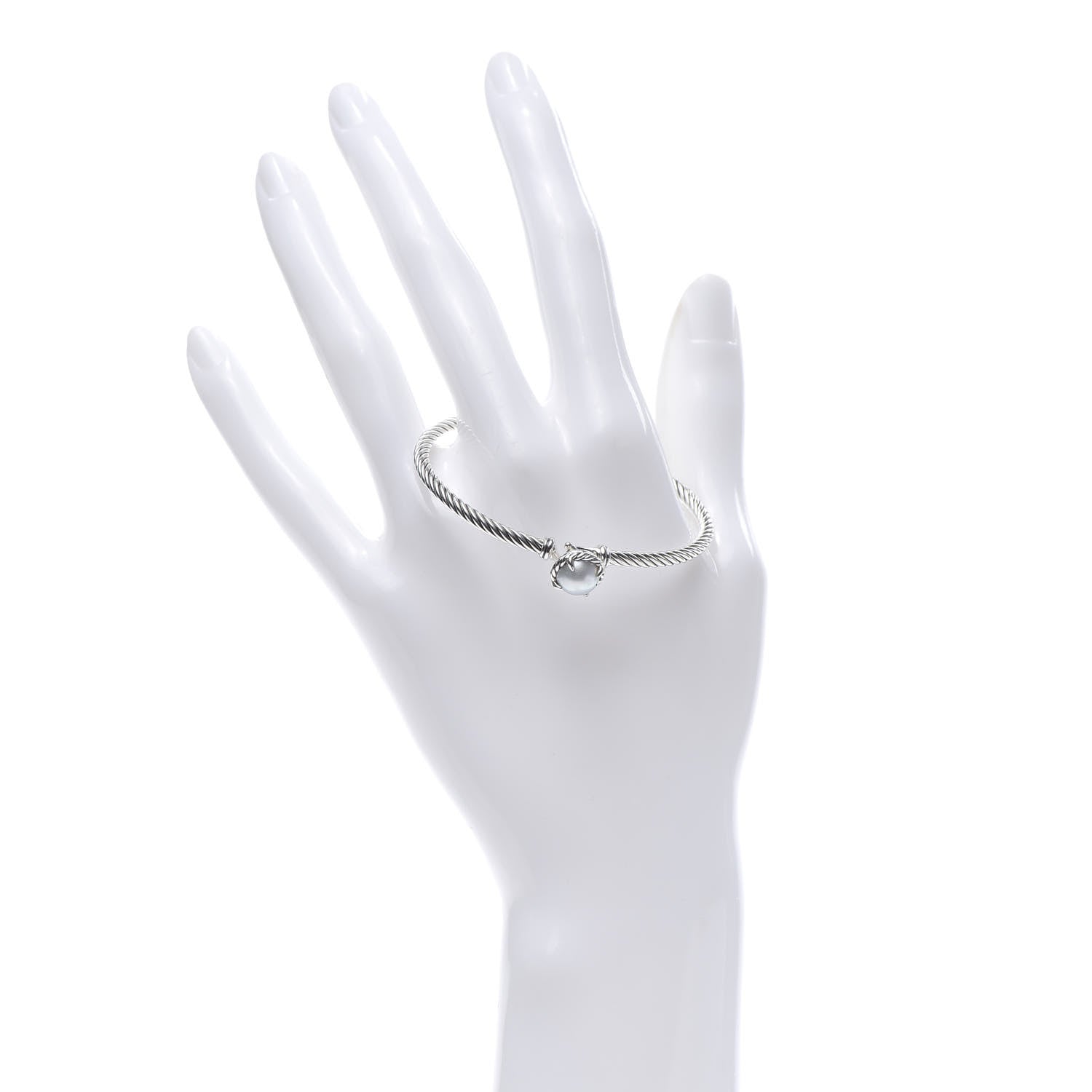 David Yurman Sterling Silver Pearl 3mm Chatelaine Bracelet 2 of 4
