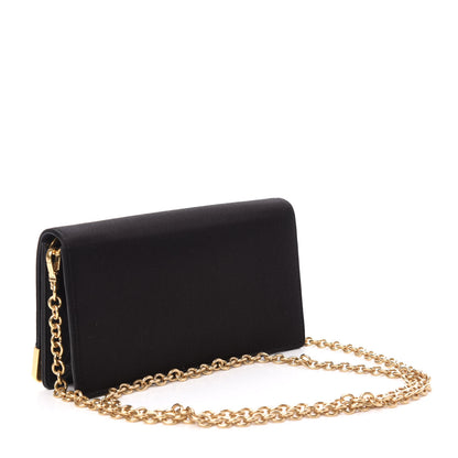 Prada Satin Cahier Chain Wallet Black 3 of 10