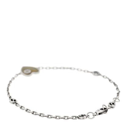 Gucci Sterling Silver Enamel Heart Chain Bracelet Blue 2 of 4