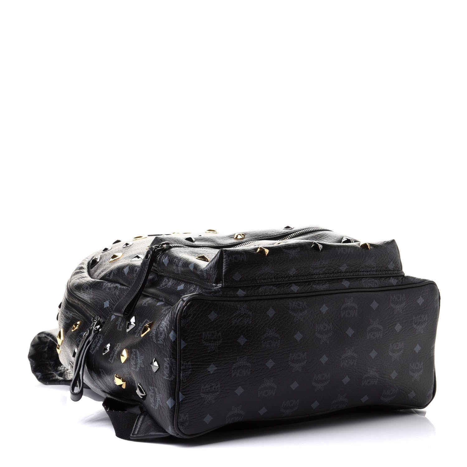 MCM Visetos Medium Studded Stark Backpack Black 3 of 10