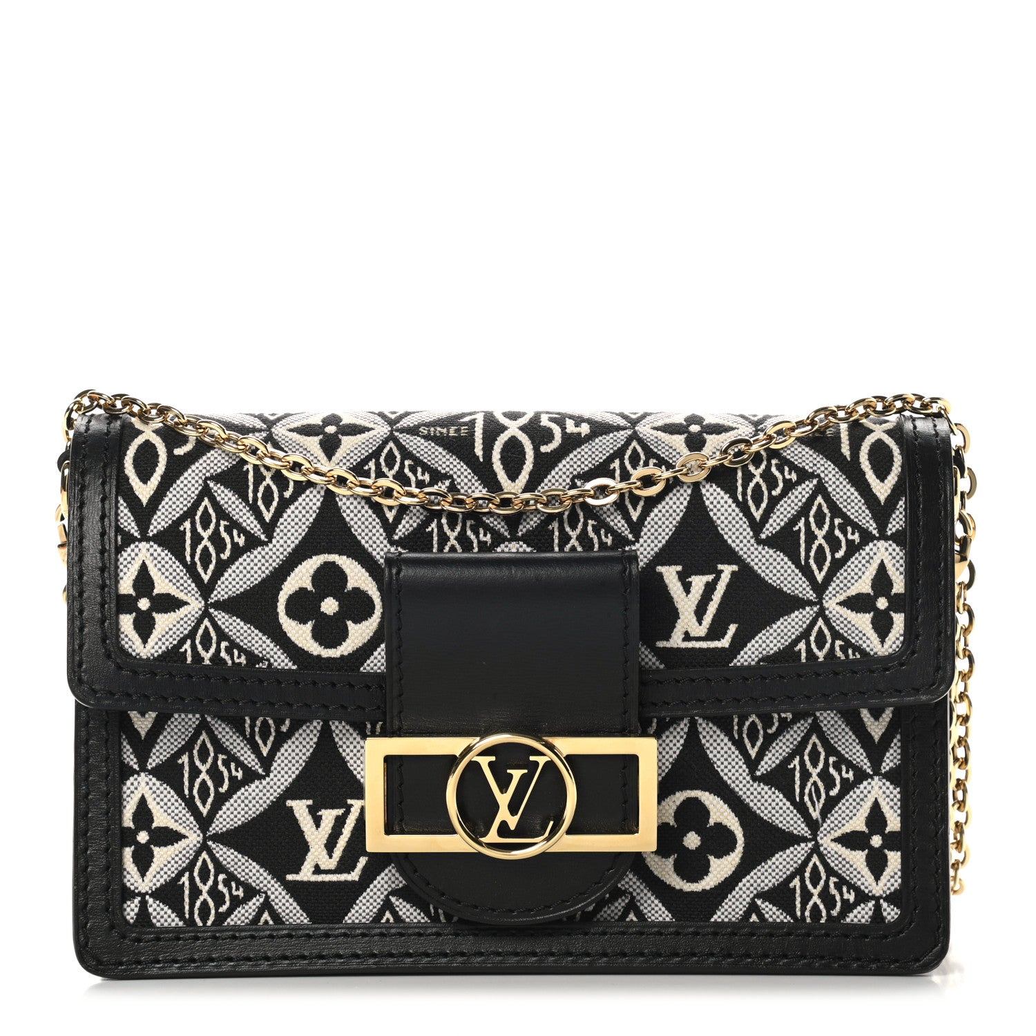 Louis Vuitton Jacquard Since 1854 Dauphine Chain Wallet Grey 1 of 10