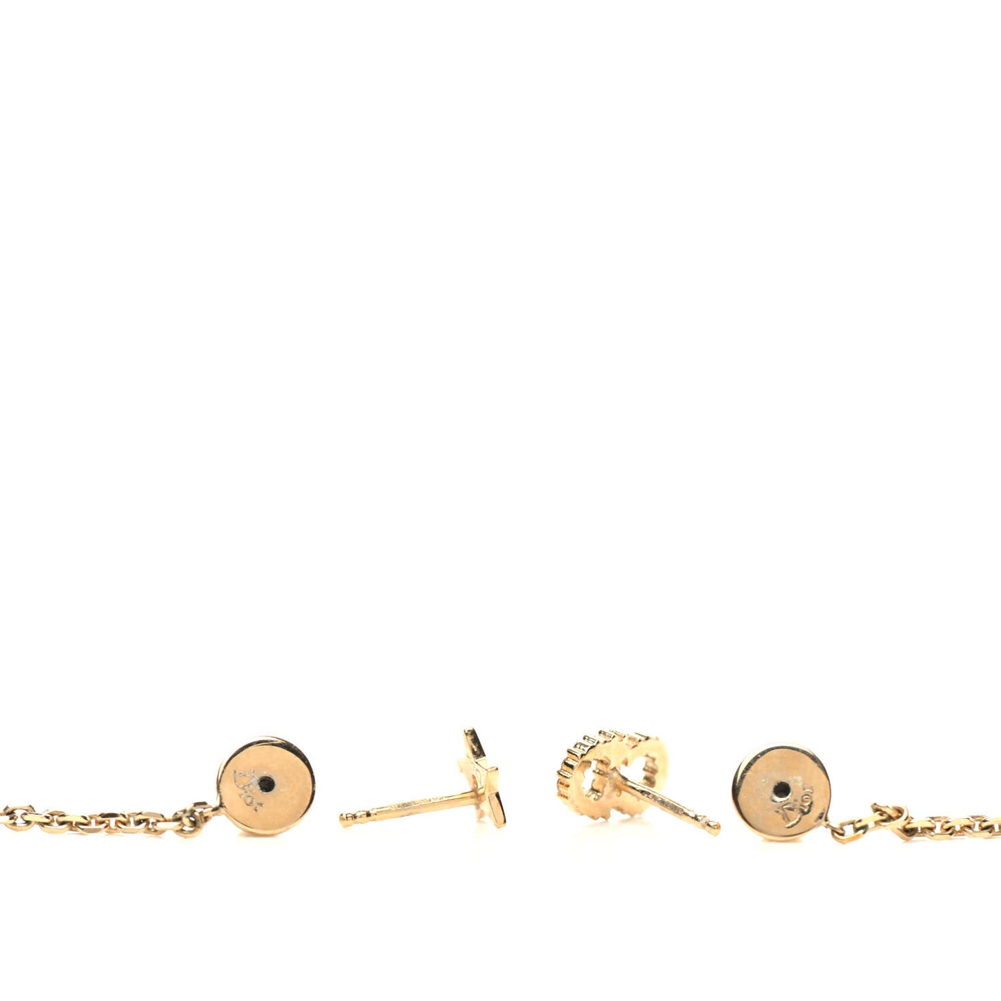 Crystal Star CD Tribal Dangle Chain Earrings Gold
