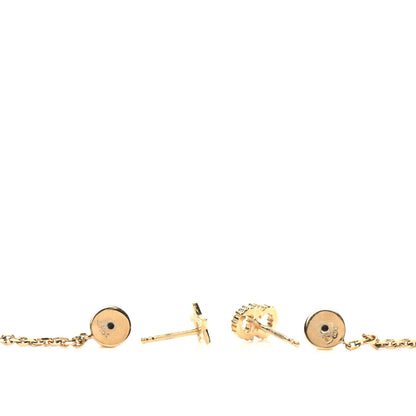 Christian Dior Crystal Star CD Tribal Dangle Chain Earrings Gold 3 of 5