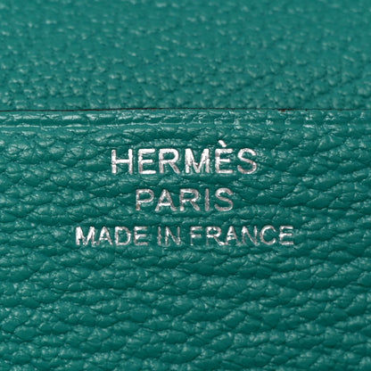 Hermes Chèvre Mysore Bearn Gusset Wallet Bleu Paon 6 of 10