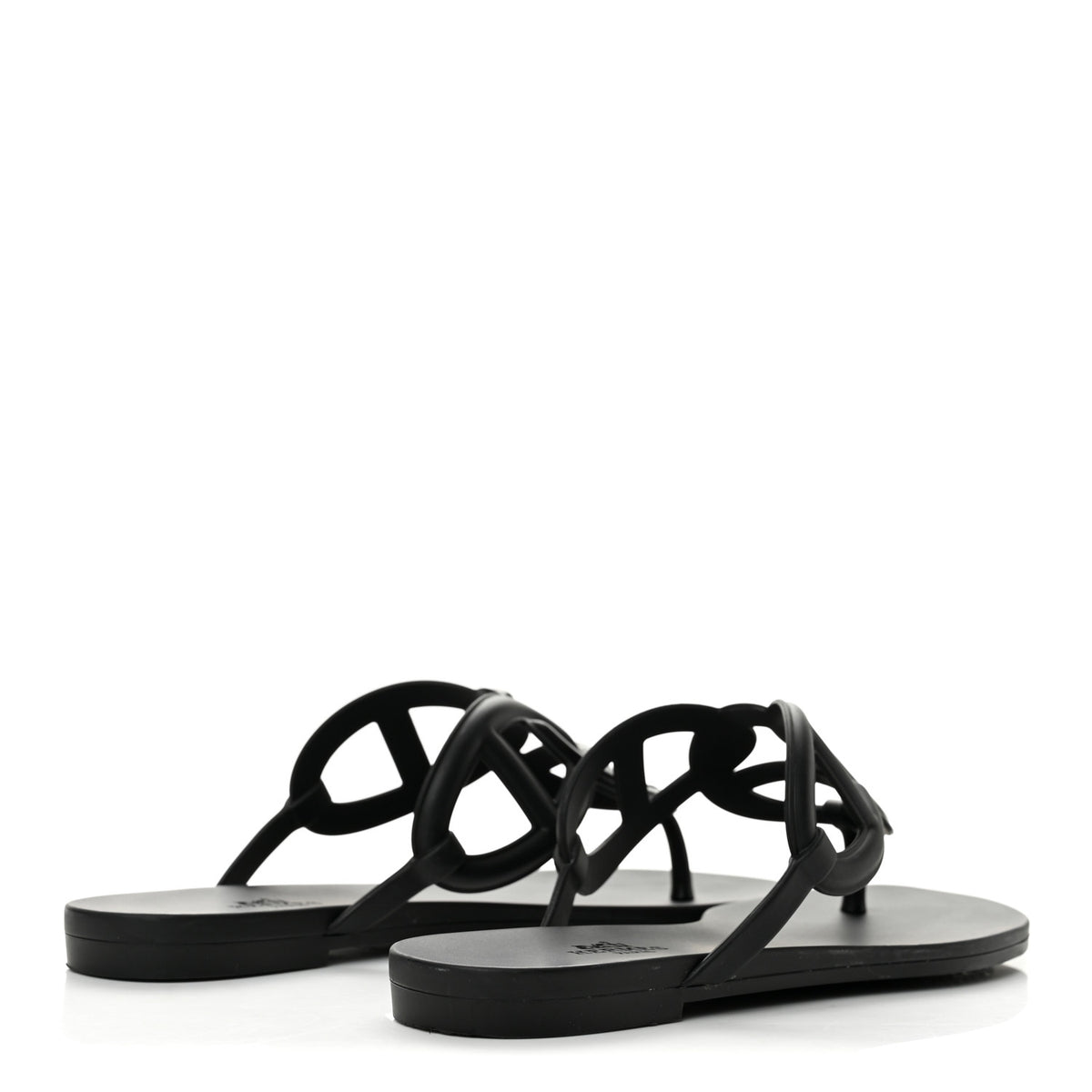 Hermes Rubber Womens Egerie Sandals 36 Black 5 of 10