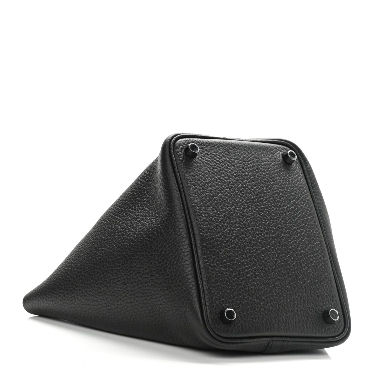 Taurillon Clemence Monochrome Picotin Lock 18 PM Black