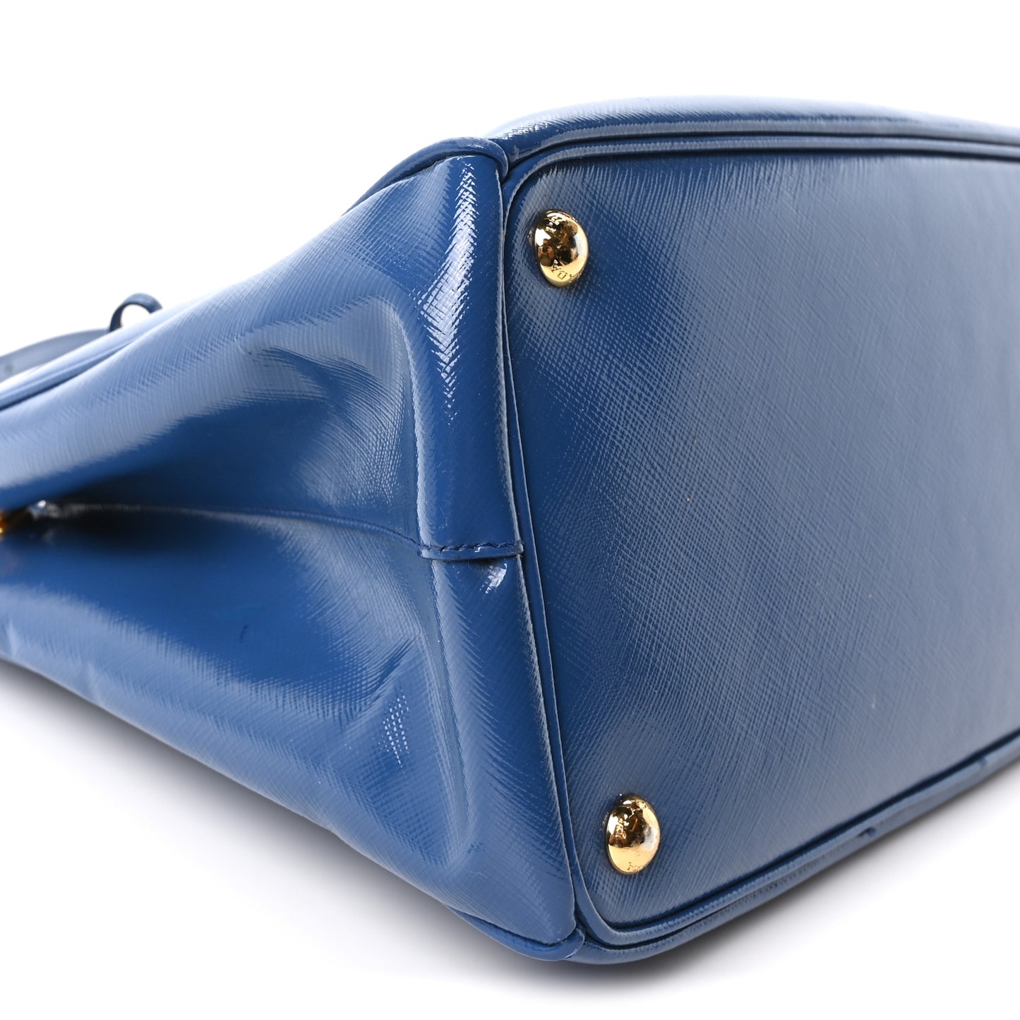 Saffiano Vernice Medium Galleria Double Zip Azzurro Azzurro