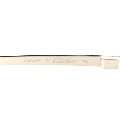 Cartier Metal Santos de Cartier Pilot Sunglasses CT0385S Silver Blue 5 of 8