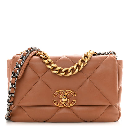 Chanel Lambskin Quilted Medium Chanel 19 Flap Brown 1 of 12