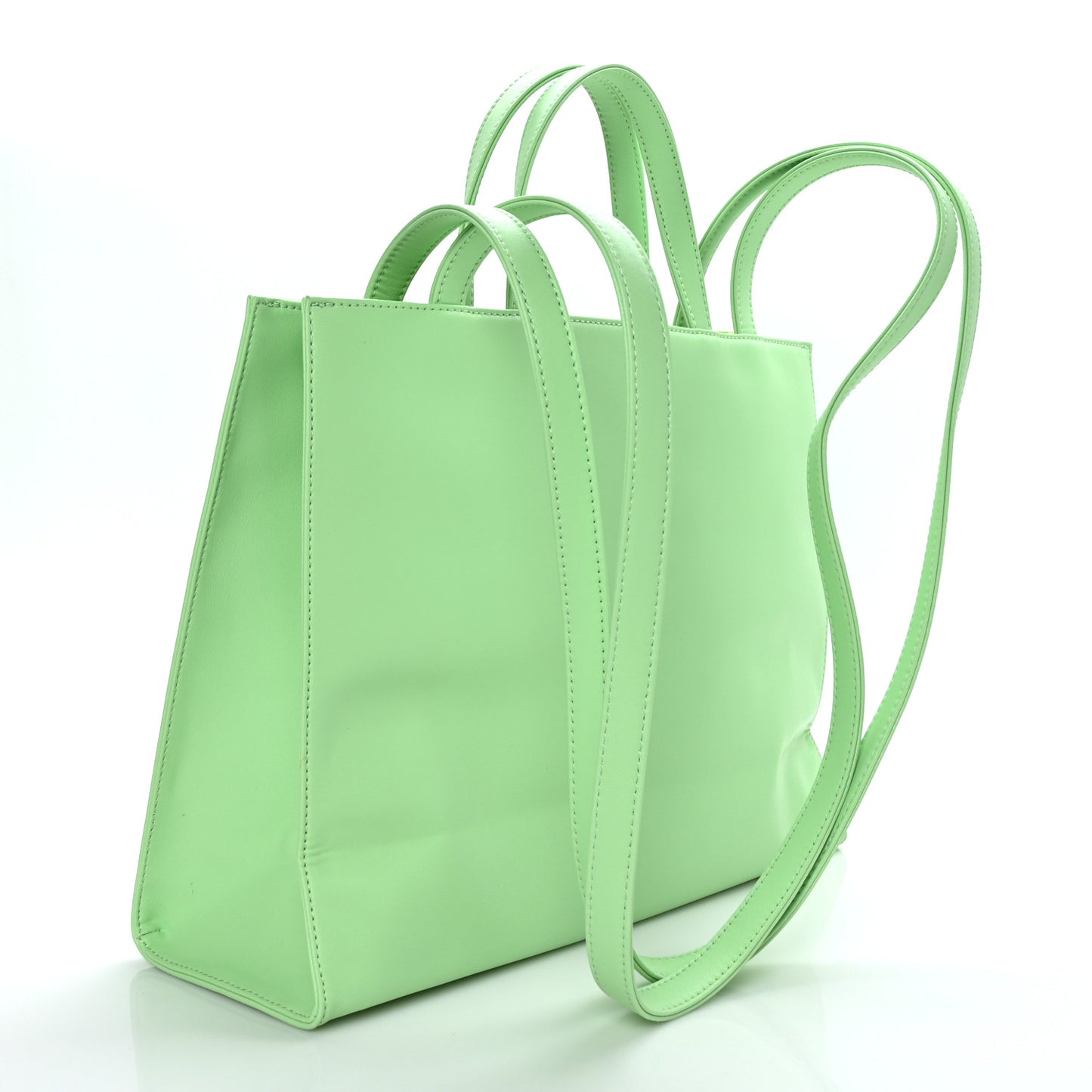 Vegan Leather Medium Shopping Bag Double Mint