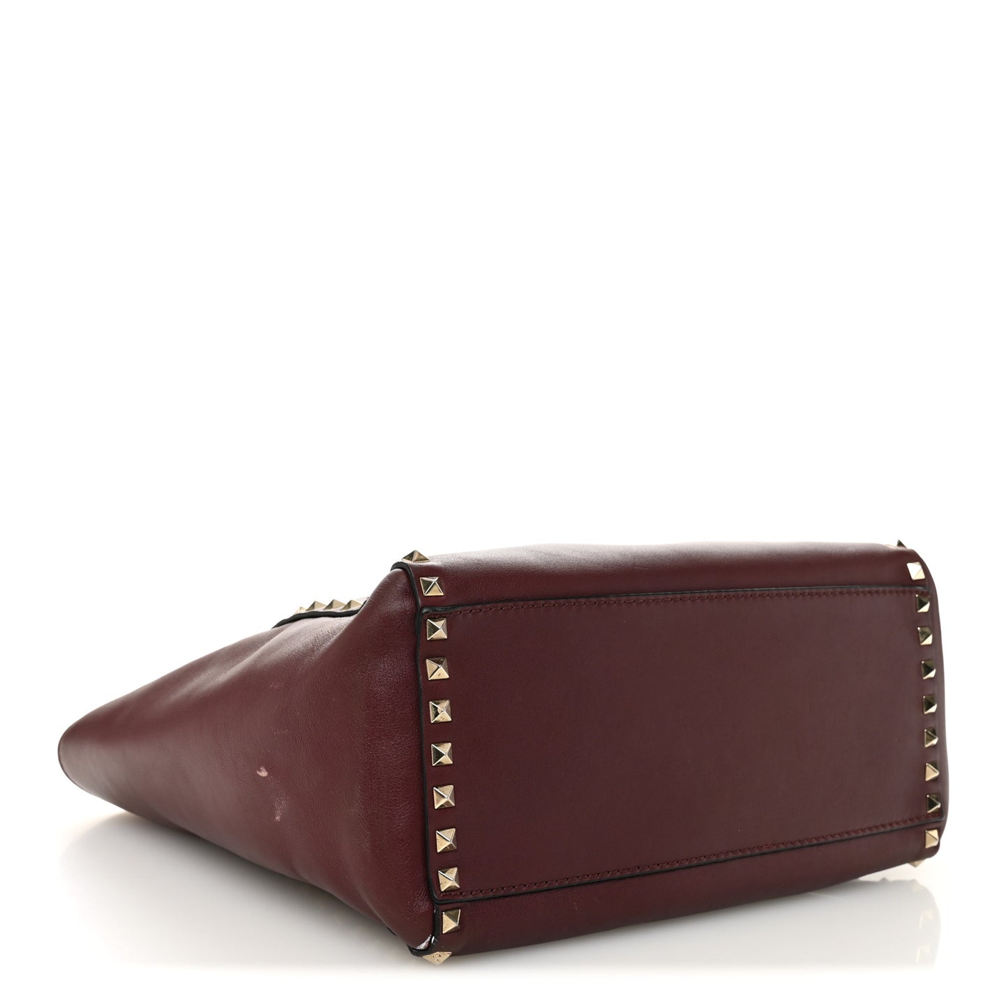 Vitello Rockstud Double Handle Tote Rubin