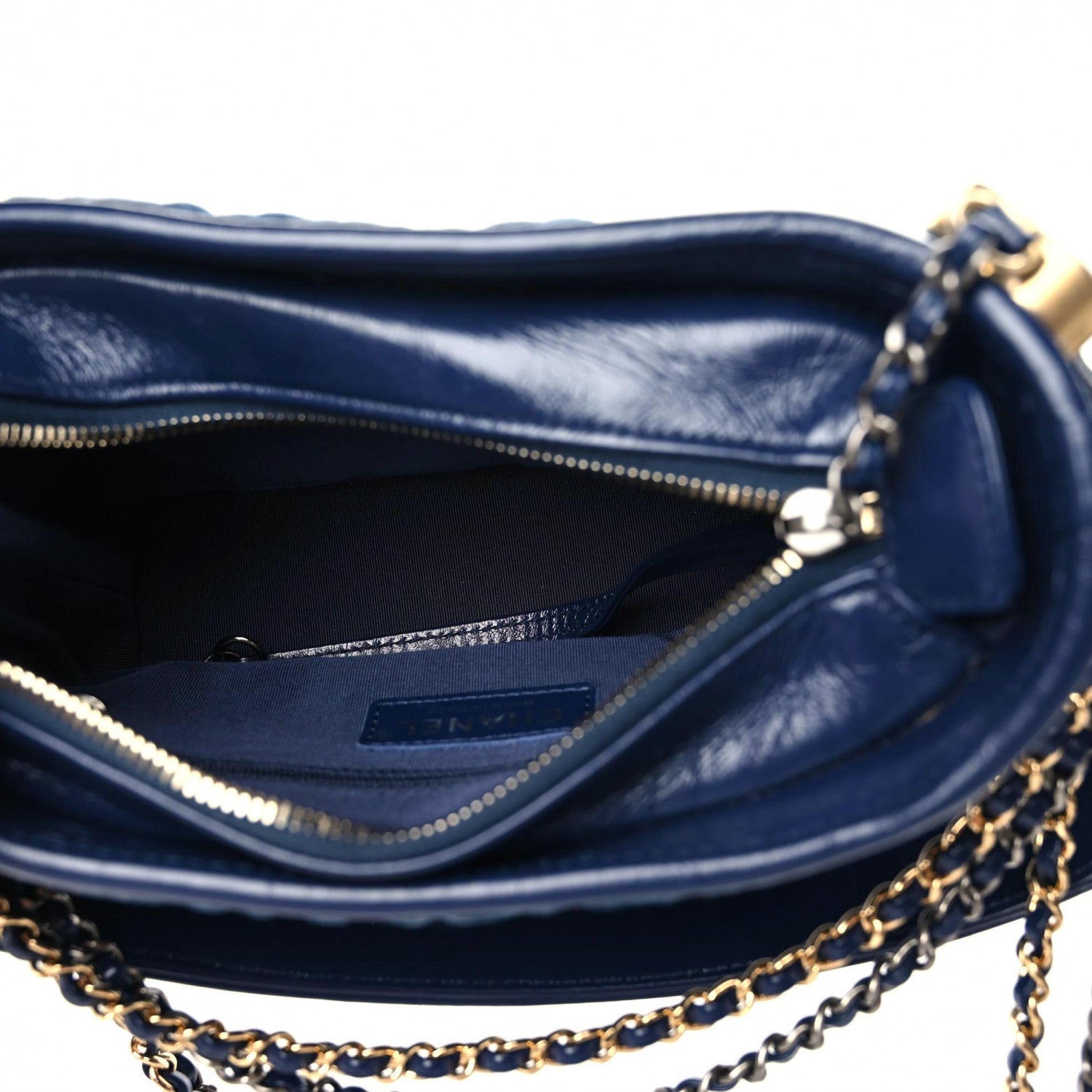 Chanel Denim Calfskin Quilted Small Gabrielle Logo Hobo Blue 7 of 8