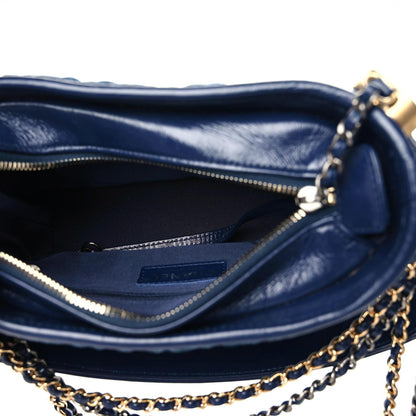 Chanel Denim Calfskin Quilted Small Gabrielle Logo Hobo Blue 7 of 8