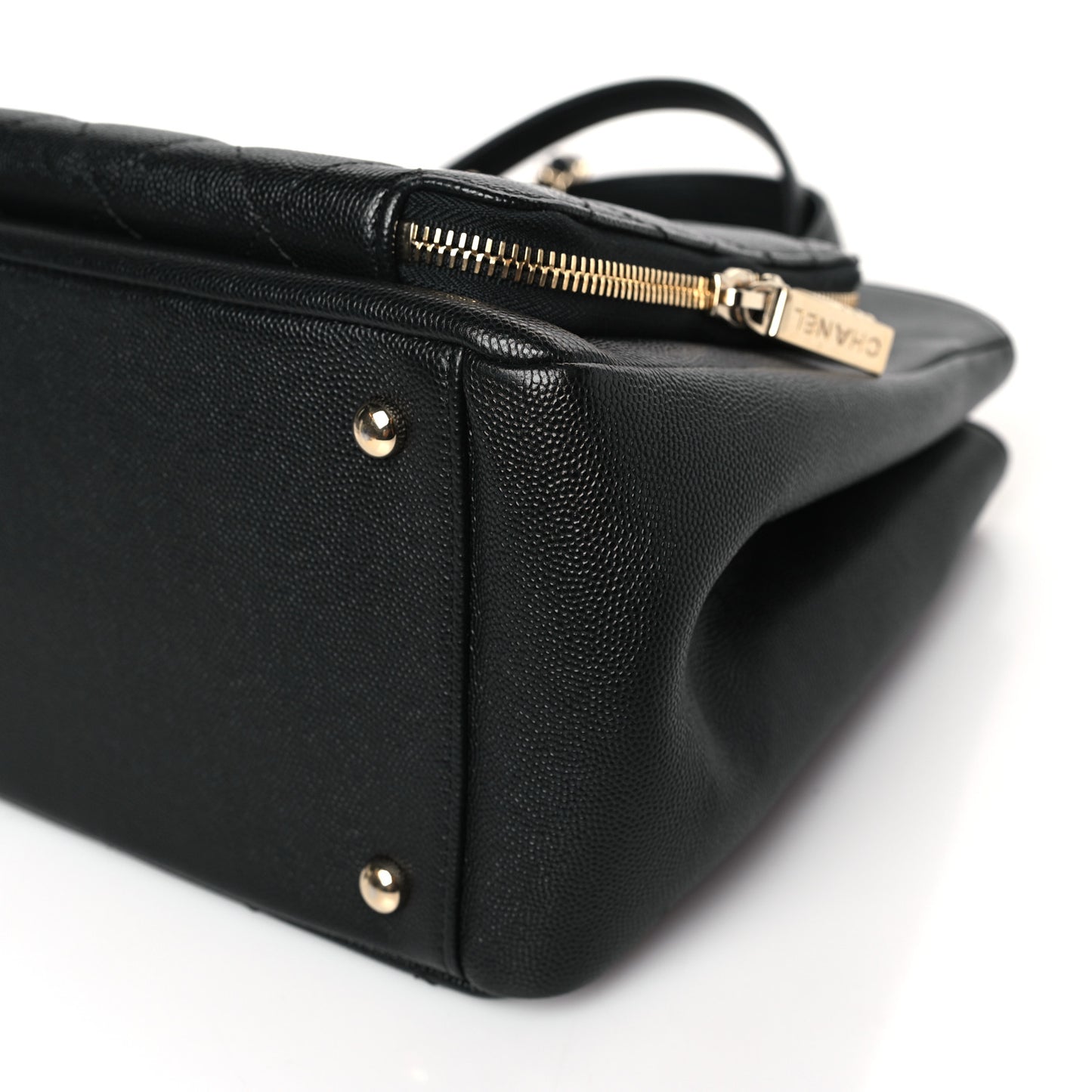 Caviar Quilted Small Business Affinity Shopping Bag Black