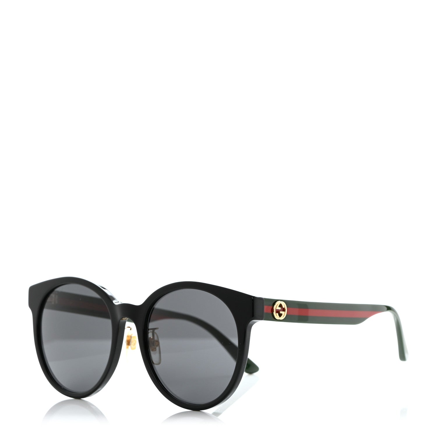 Gucci Acetate GG Web Round Eye Sunglasses GG0416SK Black 1 of 7