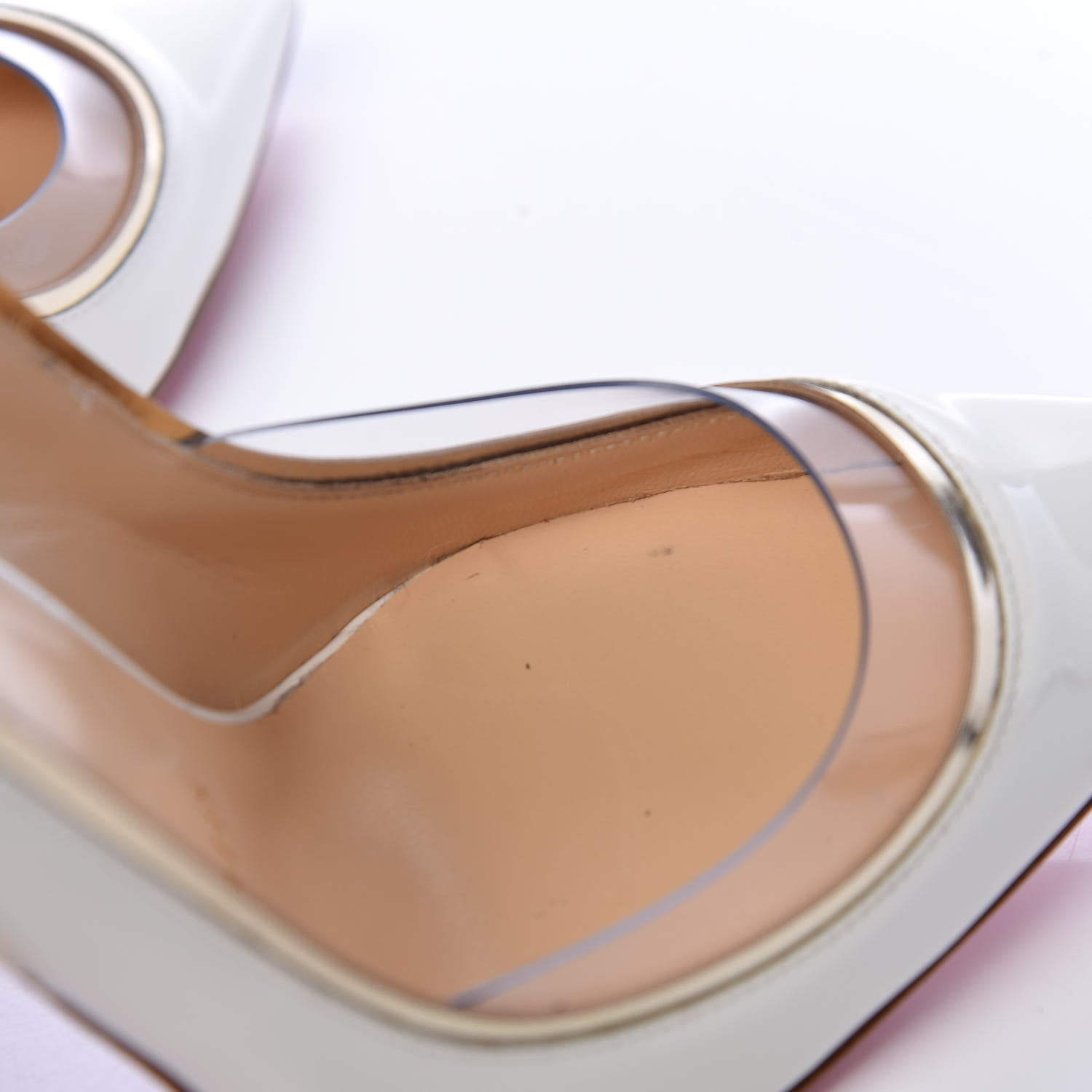 Christian Louboutin Patent Specchio PVC Cosmo 554 100 Pumps 36 Snow 8 of 10