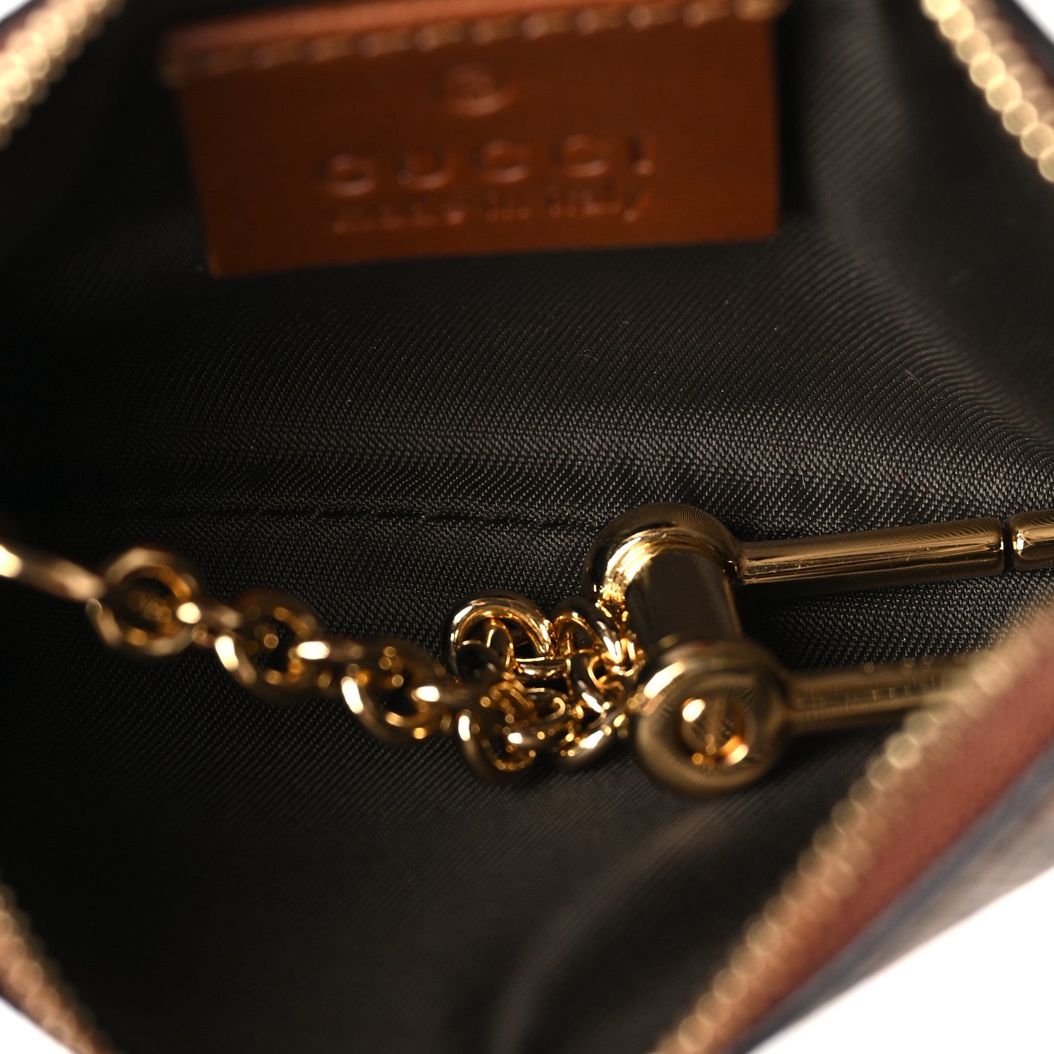 Gucci GG Supreme Monogram Key Case Beige Ebony Cuir 5 of 11
