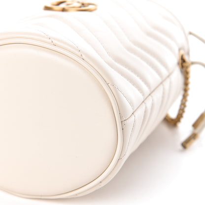 Gucci Calfskin Matelasse Mini GG Marmont 2.0 Bucket Bag White 9 of 9