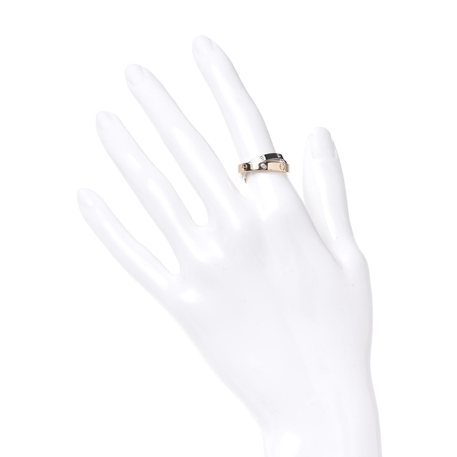Cartier 18K Pink White Gold 6 Diamond LOVE Ring 49 5 2 of 6