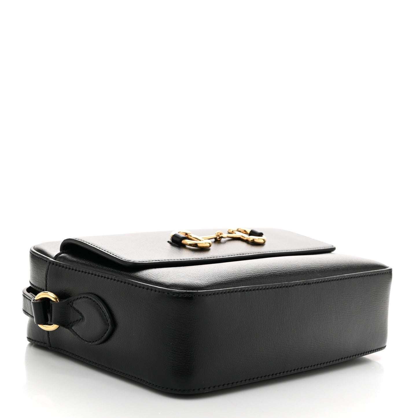 Textured Calfskin Small Horsebit 1955 Shoulder Bag Black
