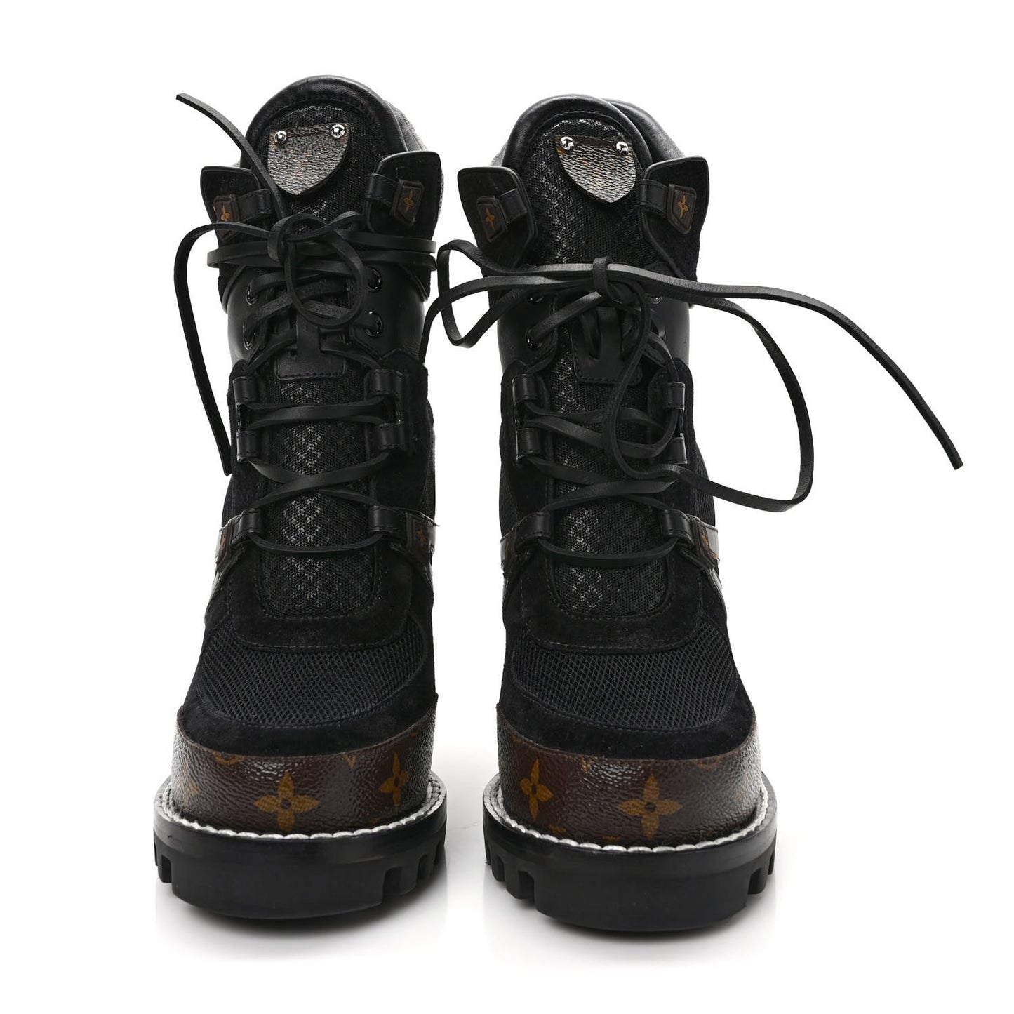 Patent Calfskin Monogram Star Trail Ankle Boots 39 Black