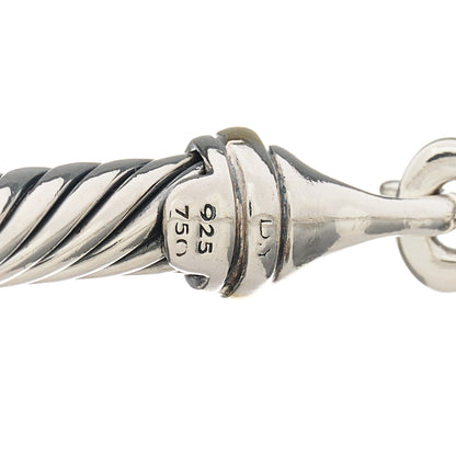 David Yurman Sterling Silver 18K Yellow Gold 5mm Cable Classic Buckle Bracelet 3 of 3