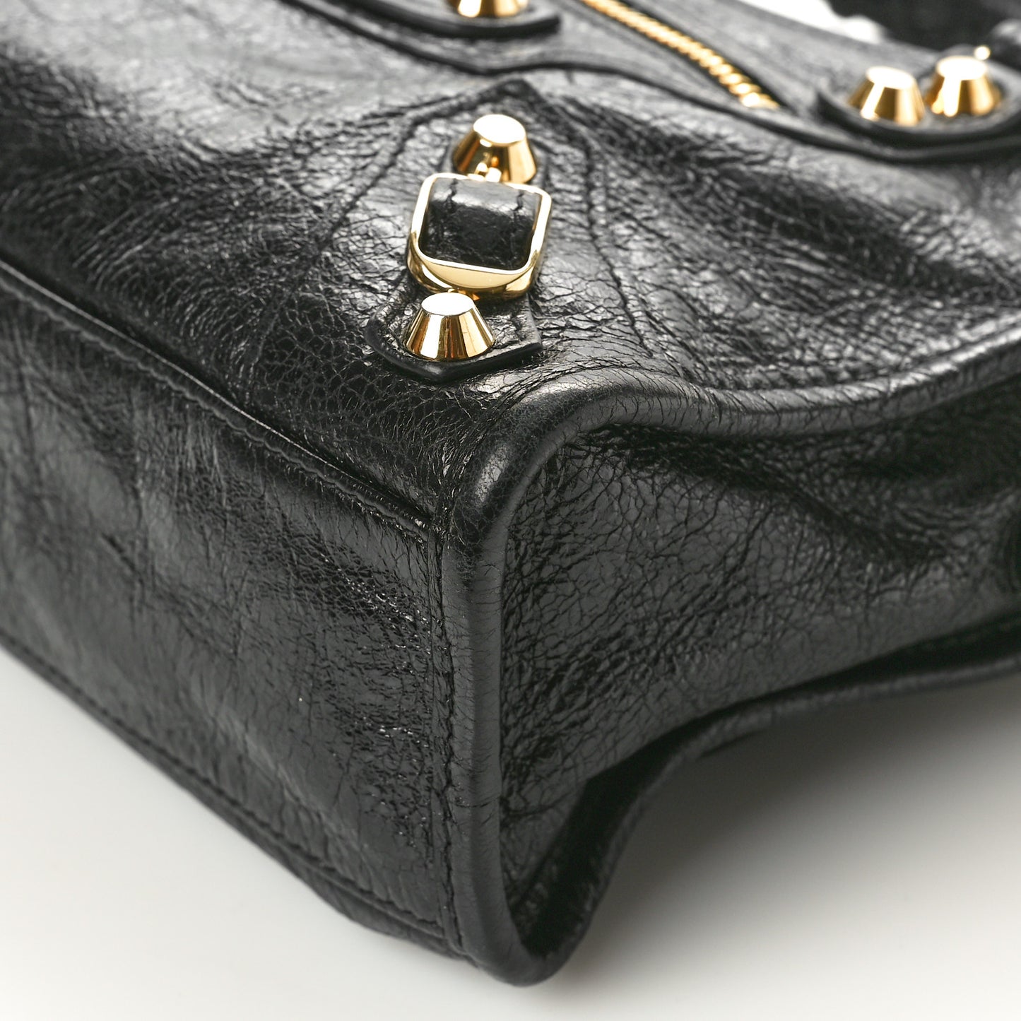 Agneau Classic Gold Hardware Mini City Black