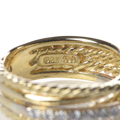 David Yurman 18K Yellow Gold Diamond 7mm Crossover Ring 52 6 5 of 5
