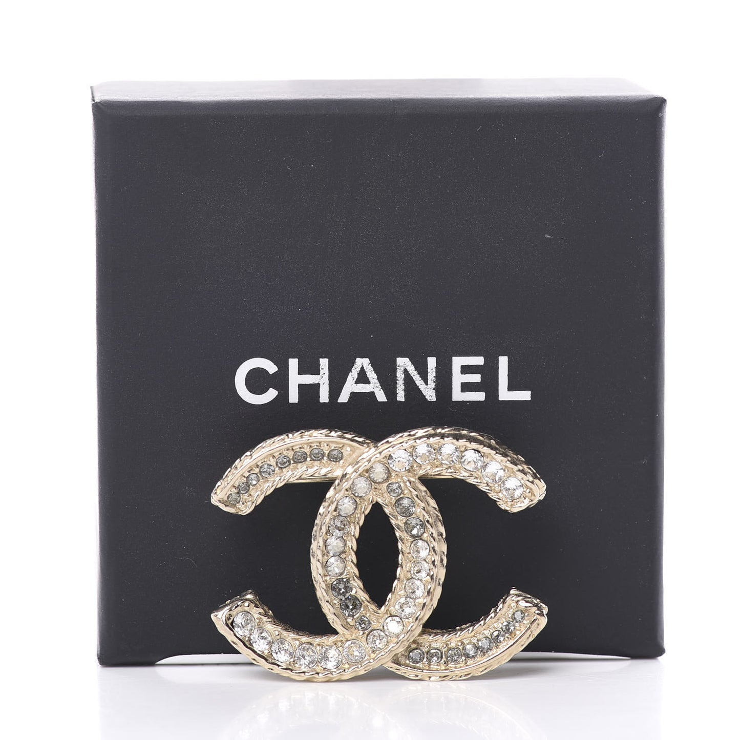 Crystal CC Brooch Light Gold