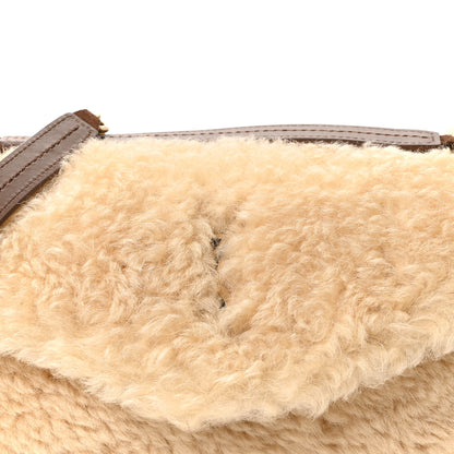 Saint Laurent Shearling Calypso Crossbody Crema Naturel Dark Cigar 8 of 10