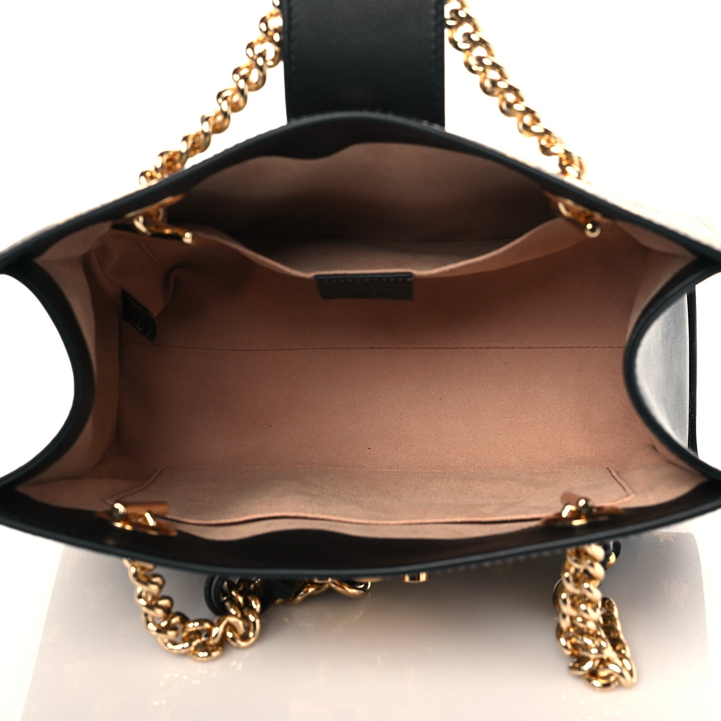 GG Supreme Monogram Bees Small Padlock Tote Beige Oro Black