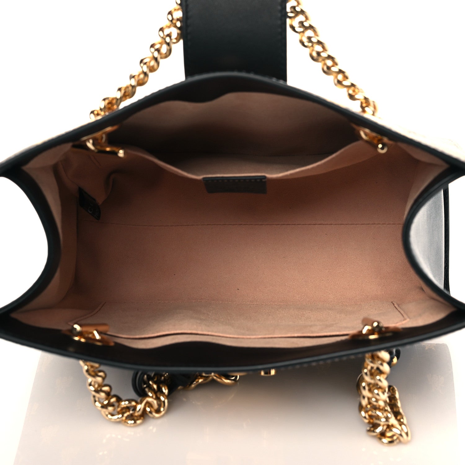 Gucci GG Supreme Monogram Bees Small Padlock Tote Beige Oro Black 5 of 11