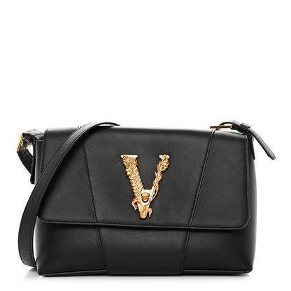 Versace Vitello Barocco Virtus Shoulder Bag Black 1 of 15