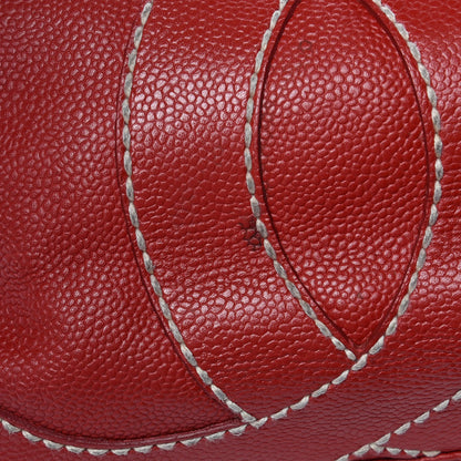 Chanel Caviar CC Stitched Shoulder Bag Red 12 of 12