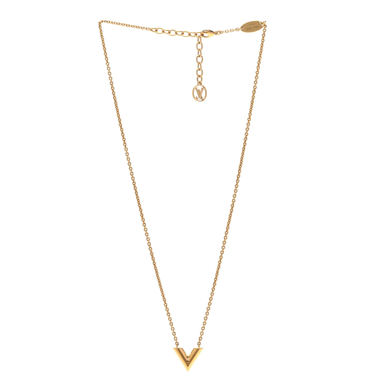 Louis Vuitton Essential V Necklace Gold 3 of 8