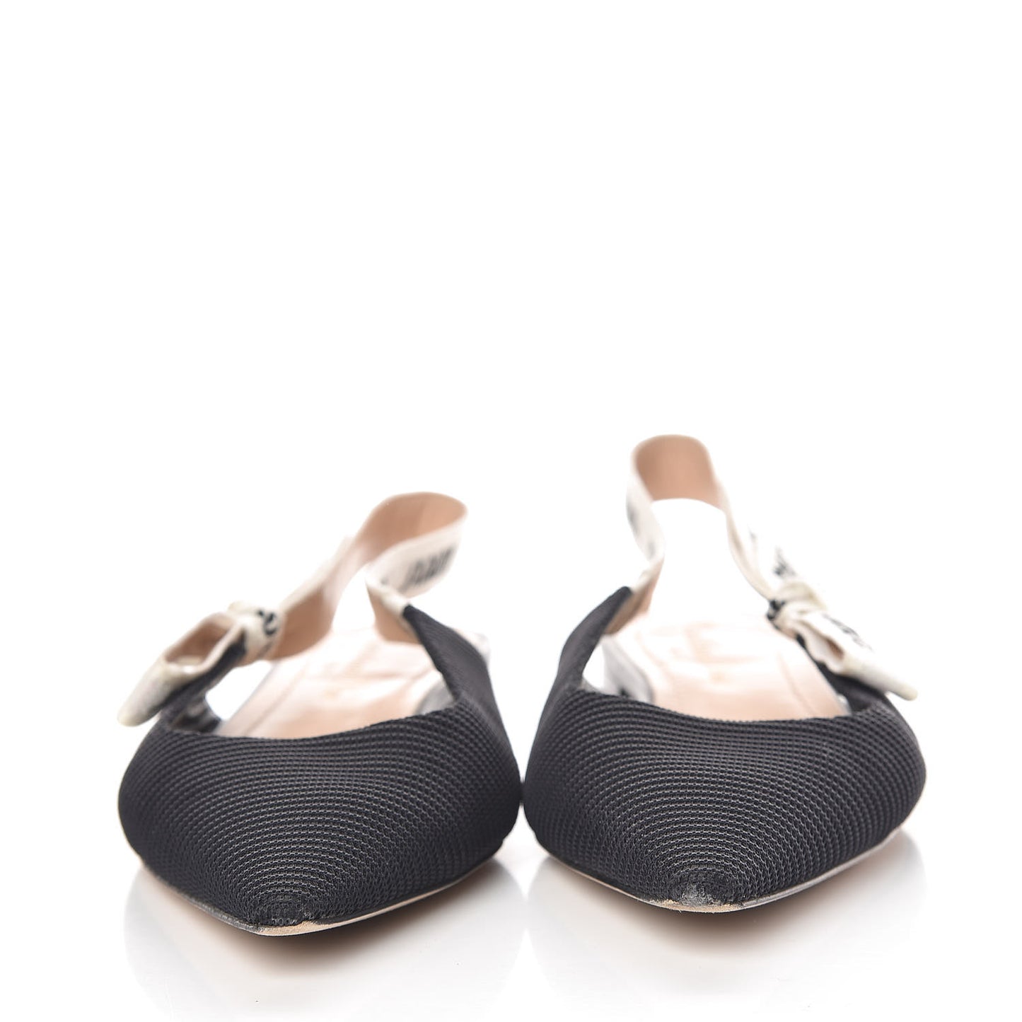 Technical Canvas Ribbon J'Adior Slingback Ballet Flats 37 Black