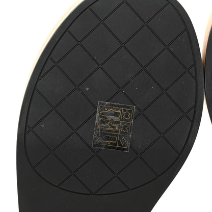 Chanel Lambskin Quilted CC Slip On Platform Sandals 38 Black 8 of 10