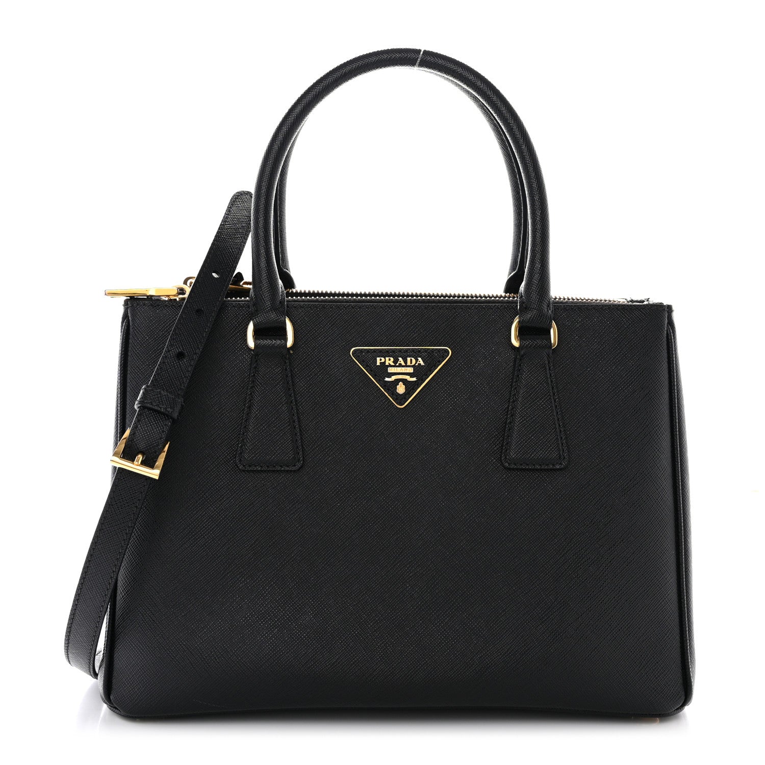 Prada Saffiano Small Galleria Double Zip Tote Black 1 of 10