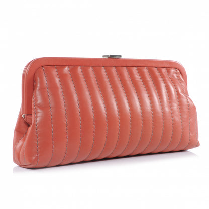 Chanel Lambskin Vertical Quilted Mademoiselle Clutch Salmon 3 of 7