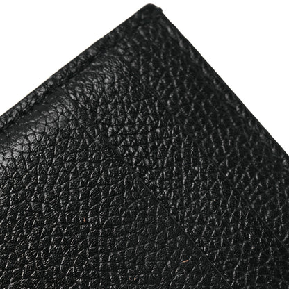 Balenciaga Grained Calfskin Logo Cash Card Holder Black White 8 of 10