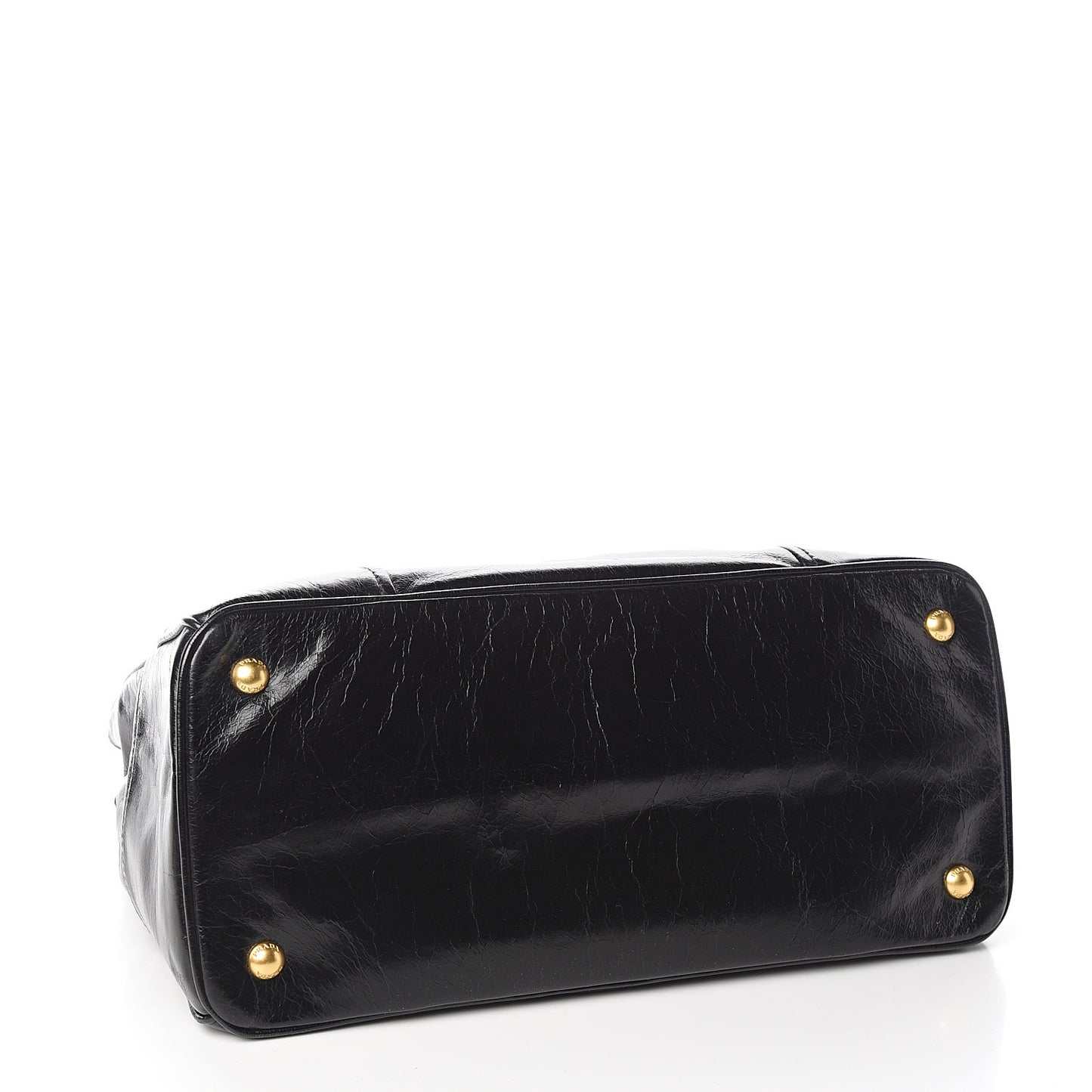 Vitello Shine Top Handle Bag Black