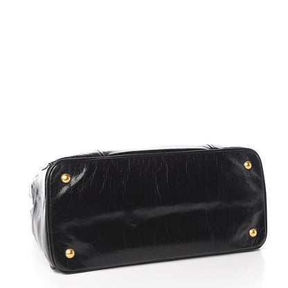 Prada Vitello Shine Top Handle Bag Black 3 of 9