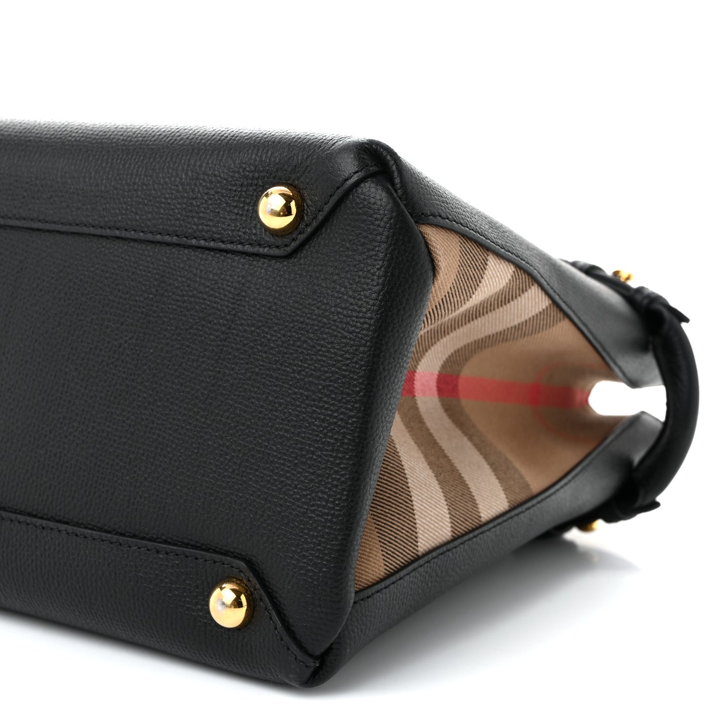 Derby Calfskin House Check Medium Banner Tote Black