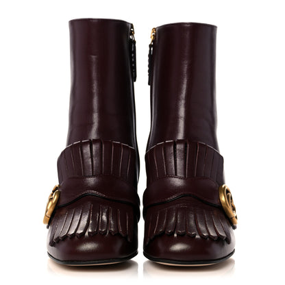 Gucci Malaga Kid GG Marmont Fringe 75mm Ankle Boots 36 Vintage Bordeaux 2 of 11