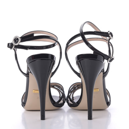 Gucci Patent Strappy Sandals 36 Black 6 of 7