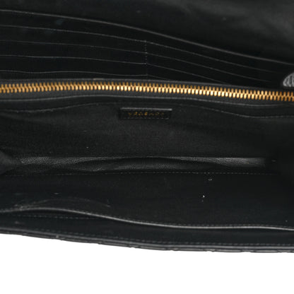 Versace Lambskin Quilted Medusa Wallet on Chain Crossbody Black Gold 5 of 15