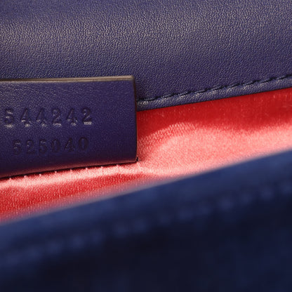 Gucci Velvet Crystal Square G Shoulder Bag Cobalt Blue 7 of 9