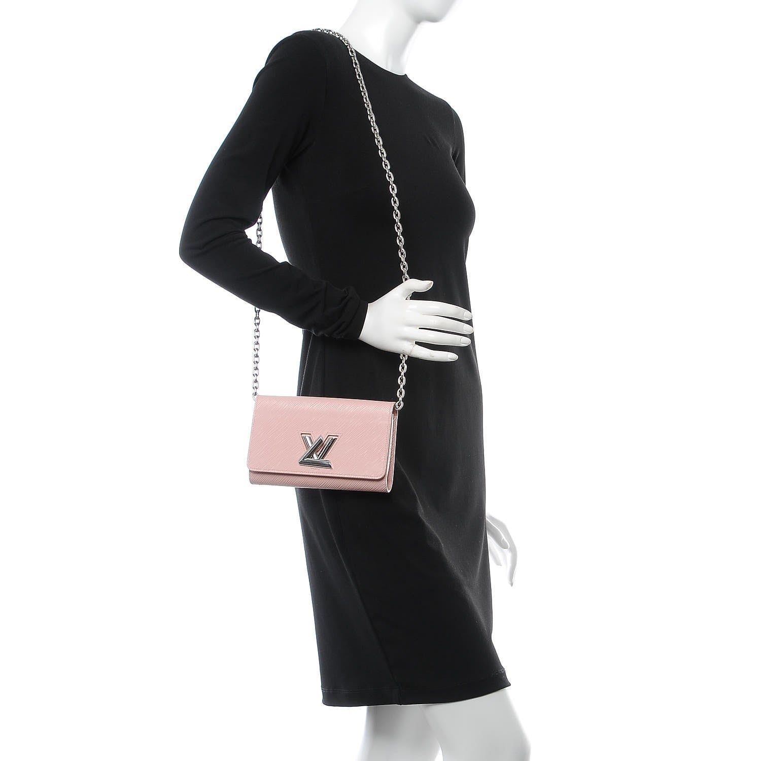 Louis Vuitton Epi Twist Chain Wallet Rose Ballerine 2 of 7