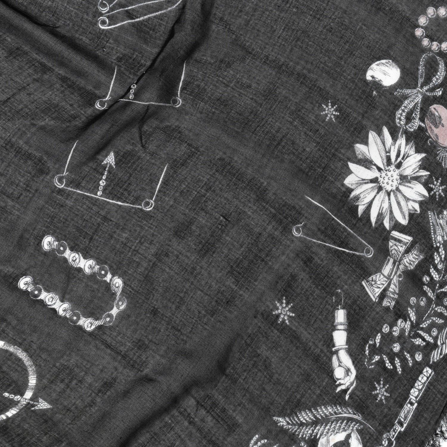 Alexander McQueen Modal Jewelled Skull Scarf Black Multicolor 5 of 5